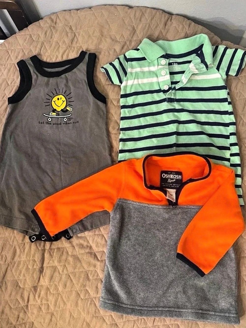 OshKosh B'gosh Jacket and two one piece sets different brands.